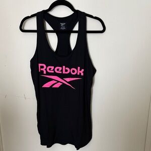 Reebok Black Tank Top with Pink Logo
